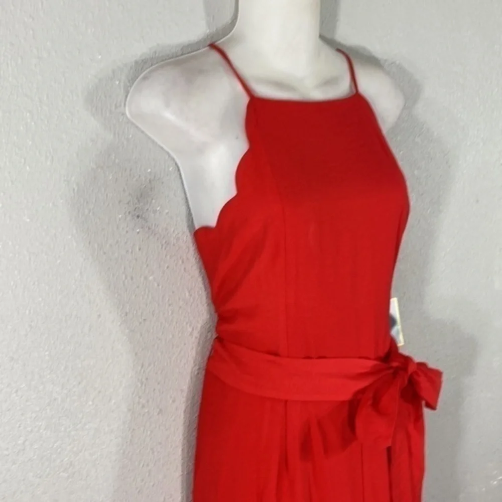 NWT Cece Cherry Rose Scalloped Halter Neck Jumpsuit Medium M